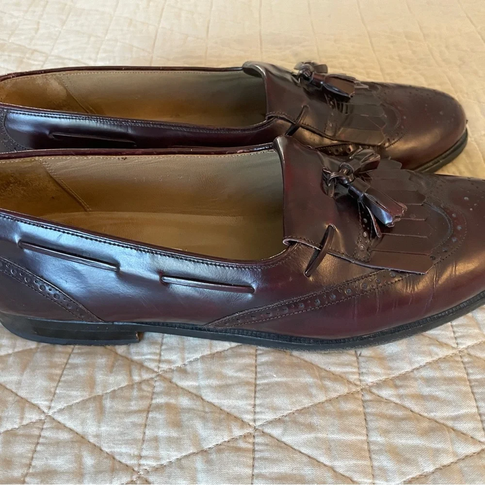 Mezlan‎ Made in Italy Antonio Cordovan Kiltie Tassel Loafers Size 10